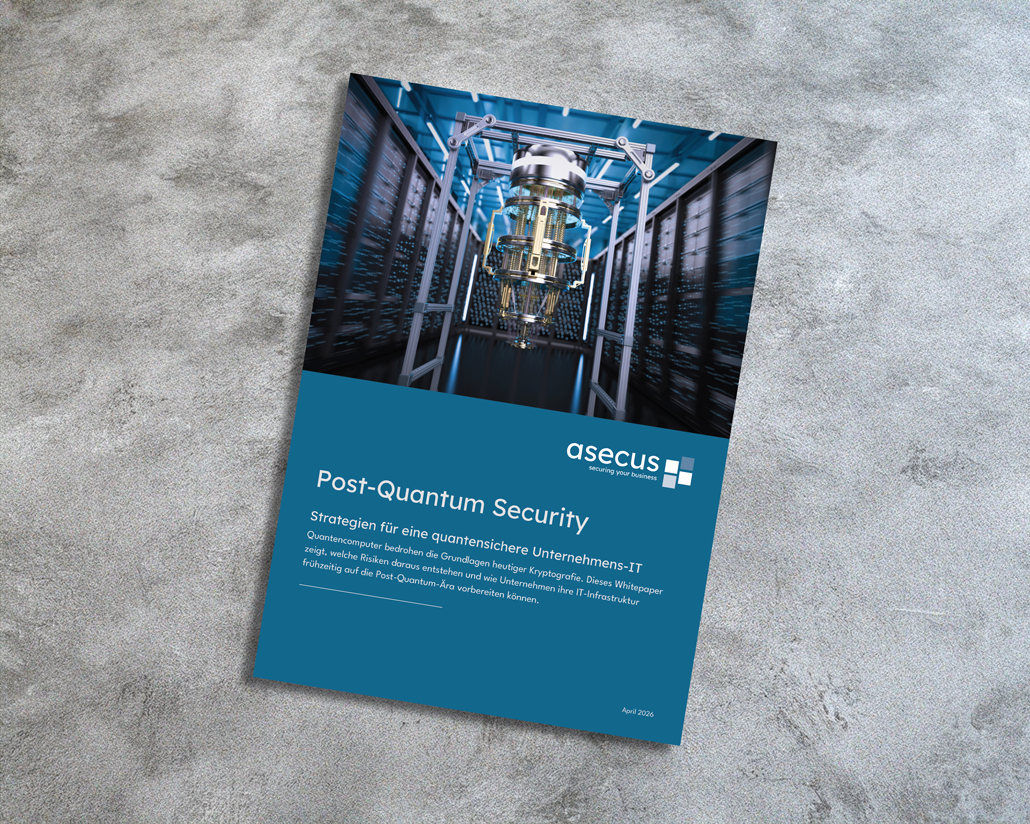 Titelbild des Asecus-Whitepapers „Post-Quantum Security“ zur quantensicheren Unternehmens-IT